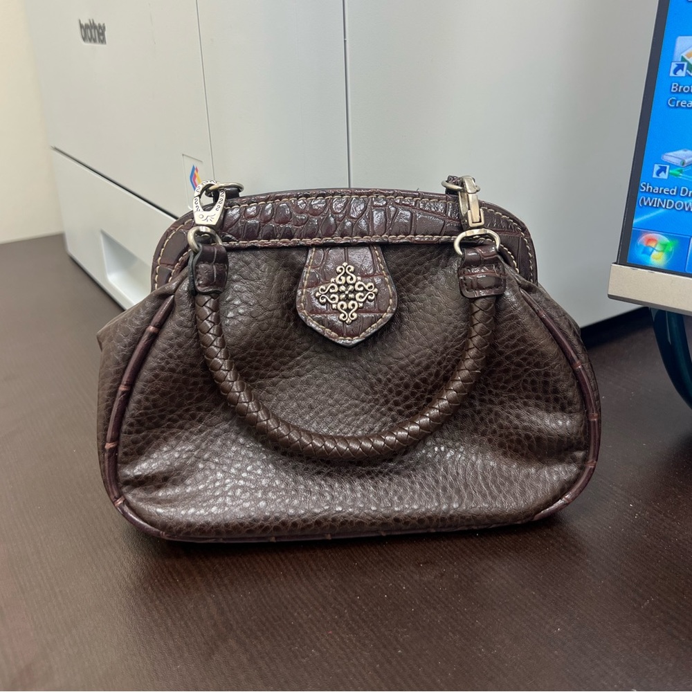 Y2K Style Brown Mini Leather Purse